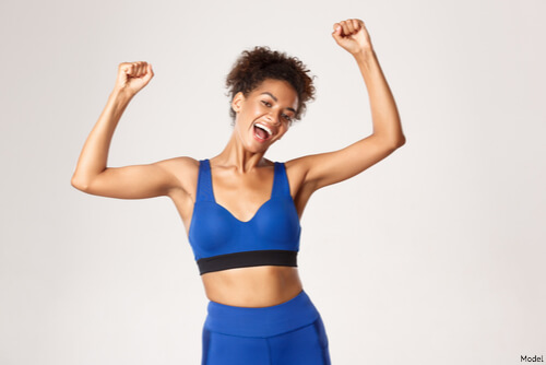 Woman with a slim body