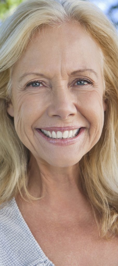 smiling blonde woman